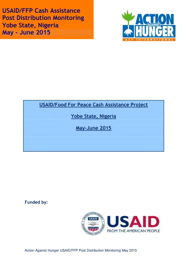 USAID/FFP Post Distribution Monitoring Report for Yobe State, Nigeria