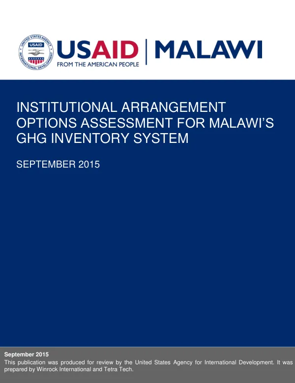 Options Assessment for Malawi's GHG Inventory System