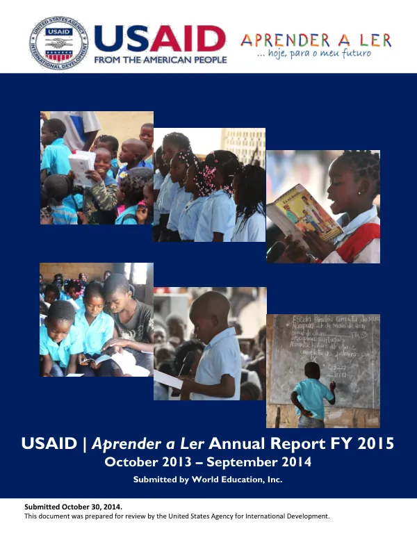 USAID | Aprender a Ler Annual Report FY 2015