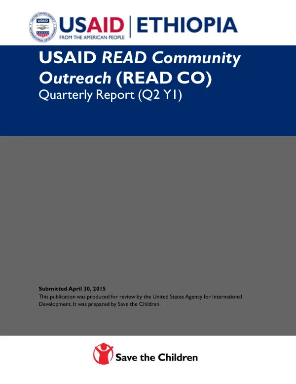 USAID READ Community Outreach (READ CO) Quarterly Report (Q2 Y1)
