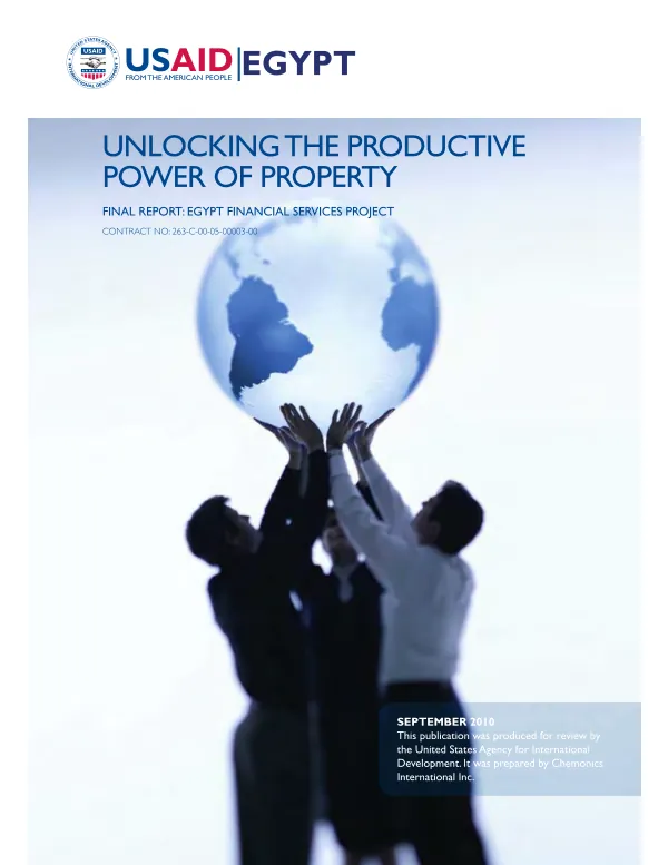 Unlocking the productive power of property : final report Egypt financial services project
