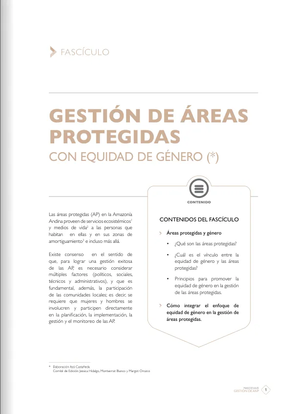Gestión de Áreas Protegidas con Equidad de Género