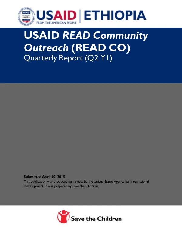 USAID READ Community Outreach (READ CO) Quarterly Report (Q2 Y1)