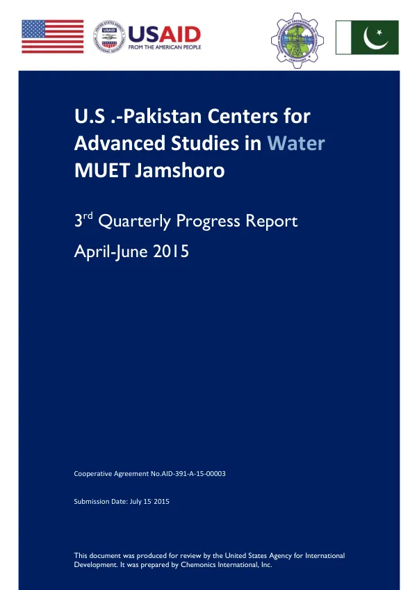 3rd Quarterly Progress Report: April – June 2015