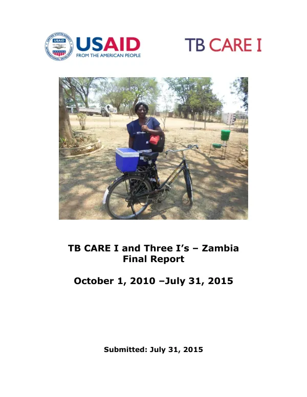 TB CARE I and Three I’s – Zambia Final Report