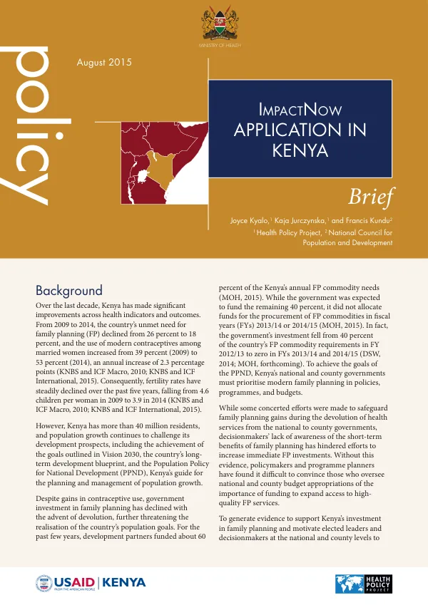 ImpactNow Application in Kenya