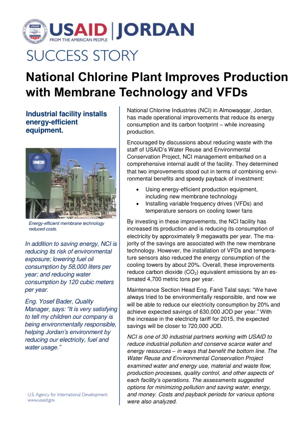 National Chlorine Industries (NCI) Improves Production with Membrane Technology and VFDs