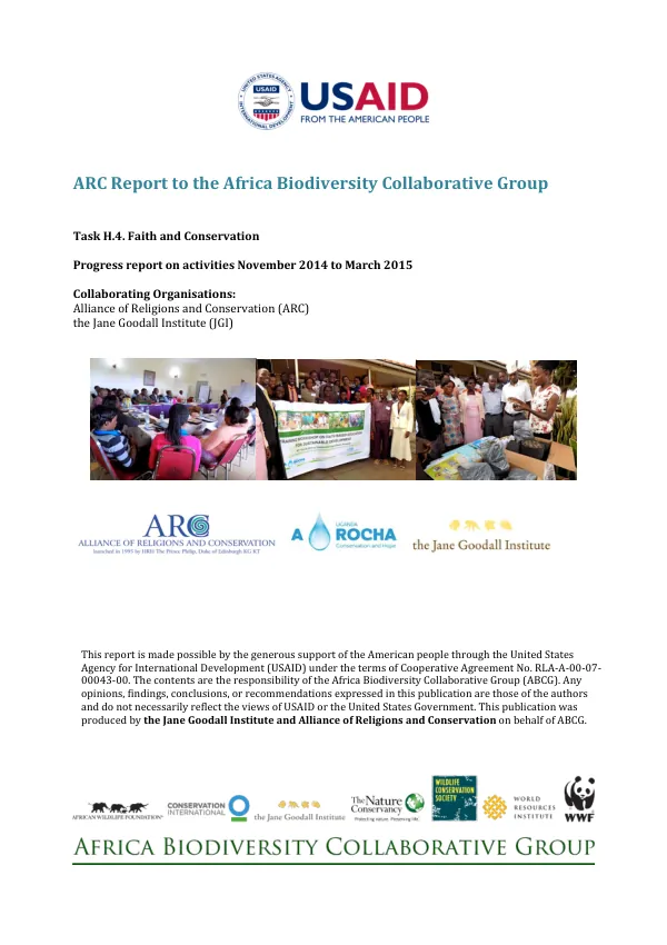 ARC Report to the Africa Biodiversity Collaborative Group
