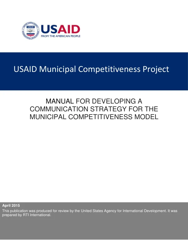 Manual for Developing a Communication Strategy for the Municipal Competitiveness Model