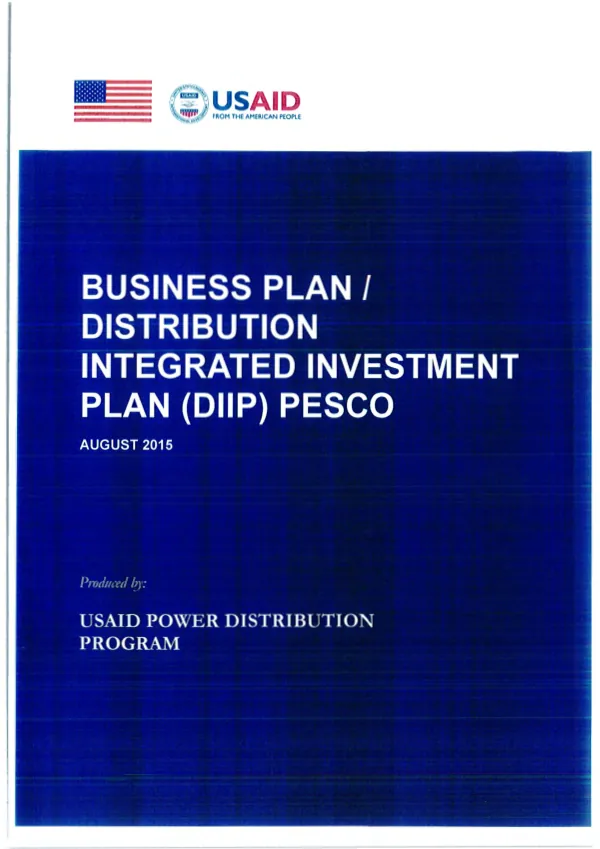 USAID power distribution program : business plan / distribution integrated investment plan (DIIP) PESCO