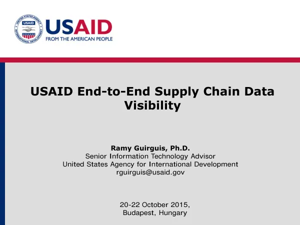 USAID End-to-End Supply Chain Data Visibility