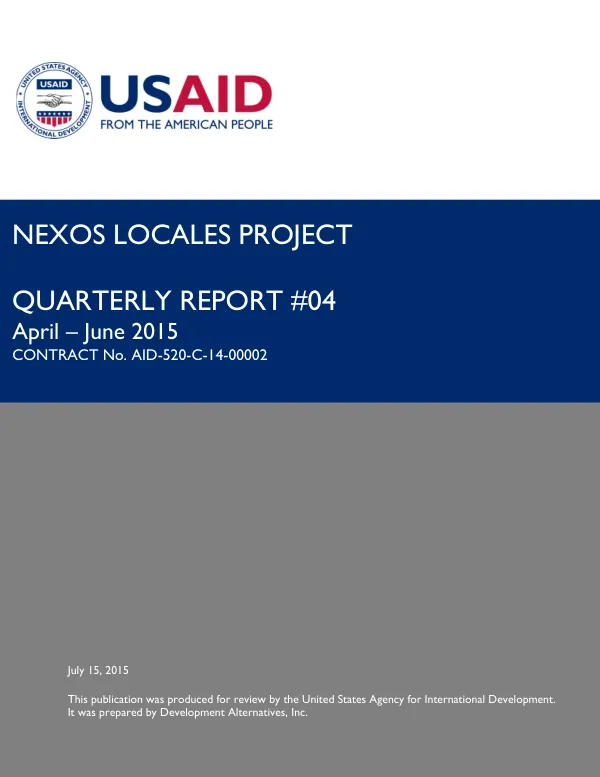 Nexos Locales Project Quarterly Report #04