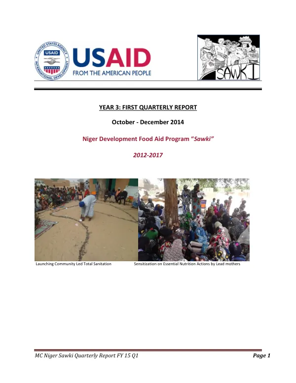 MC Niger Sawki Quarterly Report FY 15 Q1