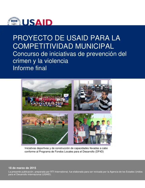 Proyecto de USAID para la competitividad municipal — Fondos locales para el desarrollo – Informe Final