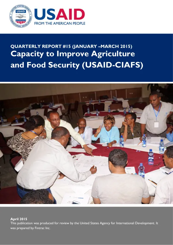 Quarterly Report: Capacity to Improve Agriculture and Food Security (USAID-CIAFS)