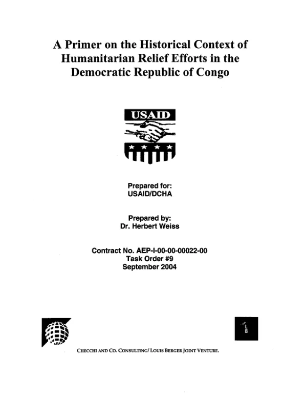 A primer on the historical context of humanitarian relief efforts in the Democratic Republic of Congo