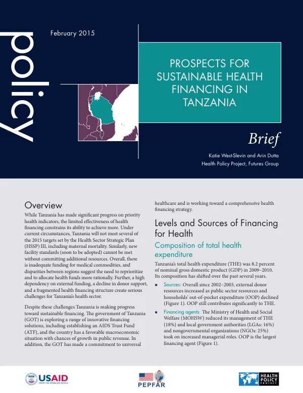 Prospects for Sustainable Health Financing in Tanzania