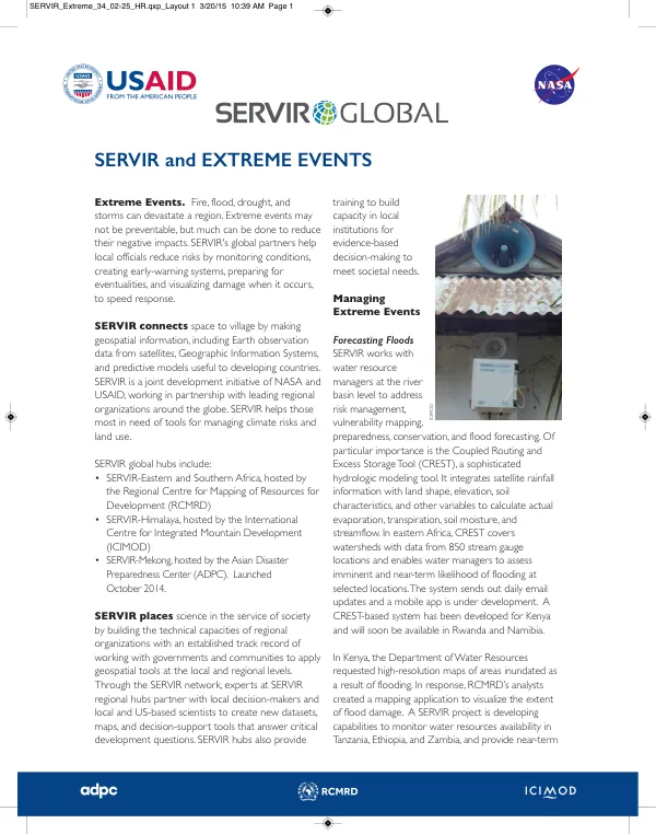 SERVIR: Connecting Space to Village