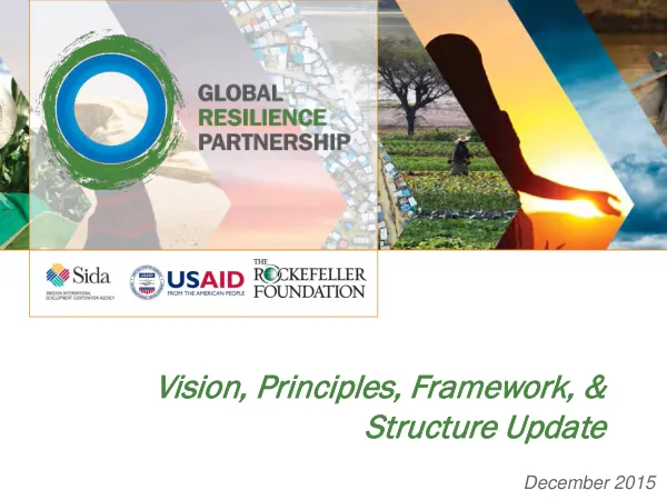 Vision, Framework, & Framework Update Global Resilience Partnership – Vision