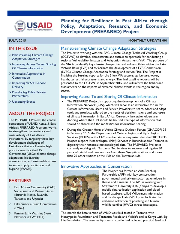 Planning for Resilience in East Africa through Policy, Adaptation, Research, and Economic Development (PREPARED) Project