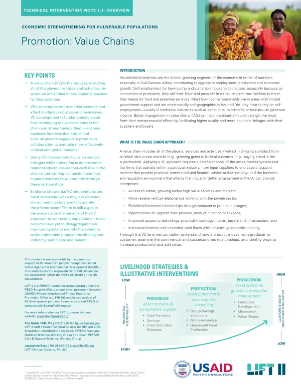 Technical Intervention Note 3.1: Overview of Value Chain Approach