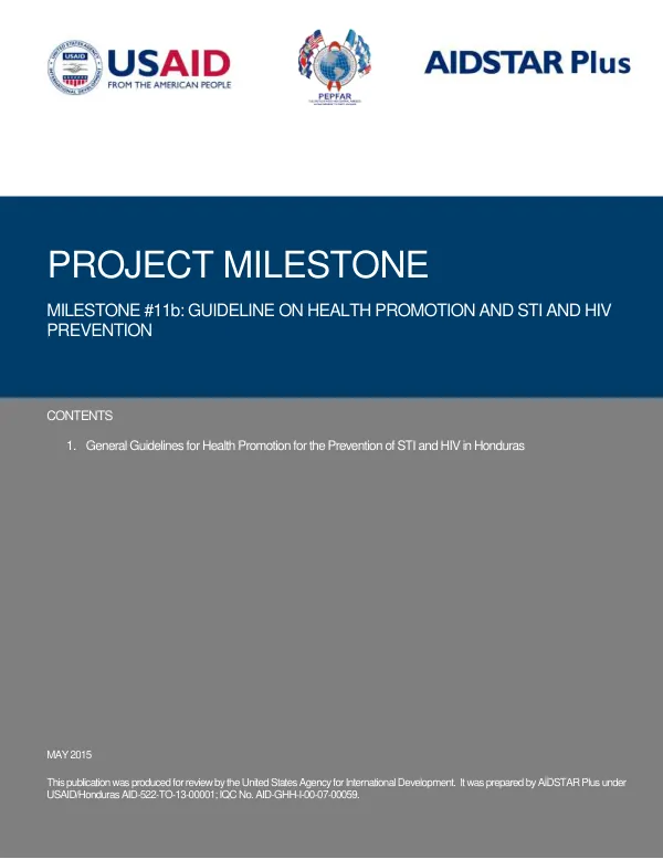 General Guidelines for Health Promotion for the Prevention of STI and HIV in Honduras