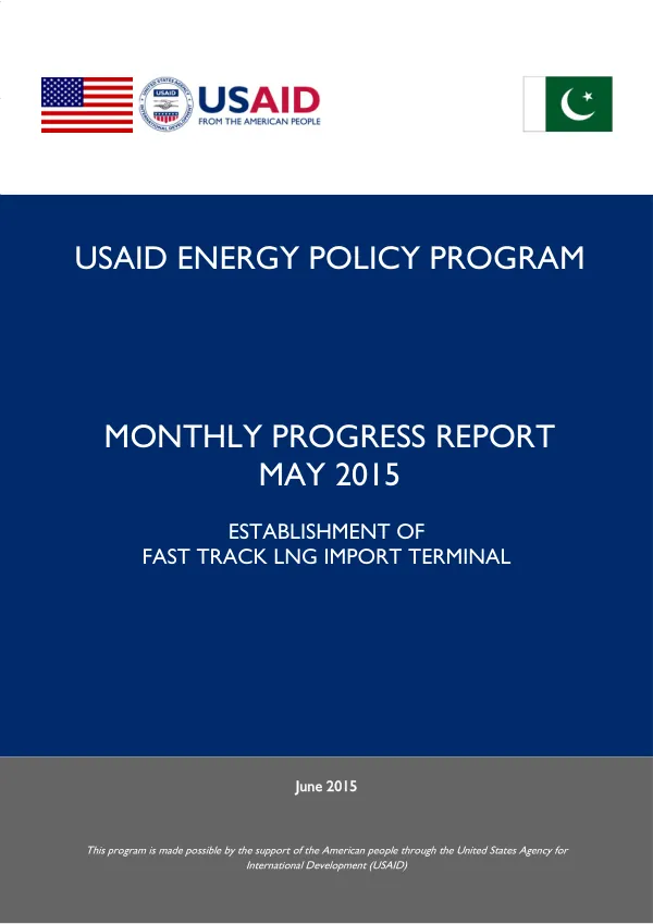 Monthly Progress Report: Establishment of Fast Track LNG Import Terminal