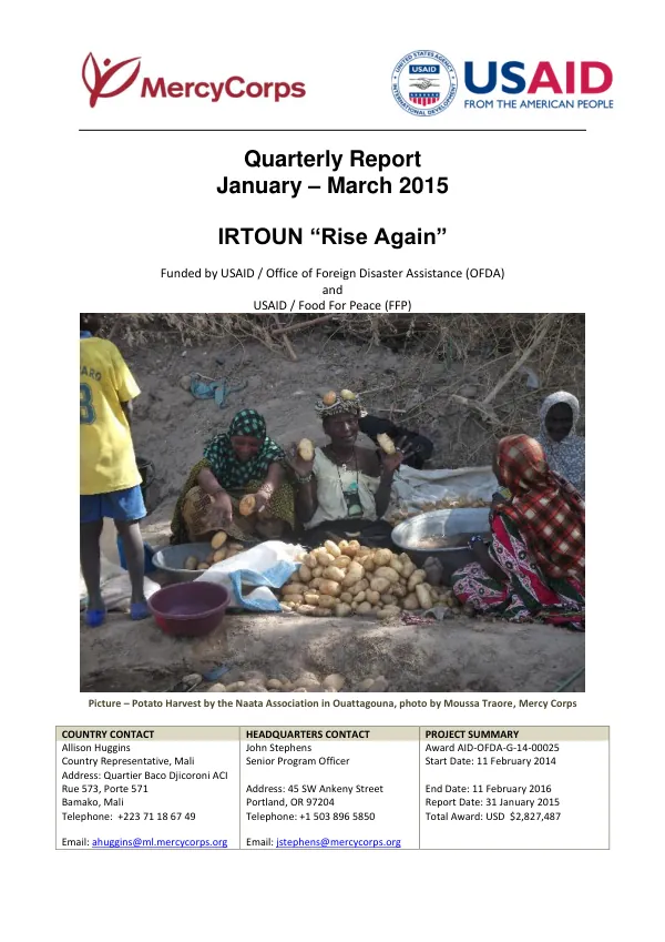 SECOND QUARTERLY REPORT FOR USG FY 2011