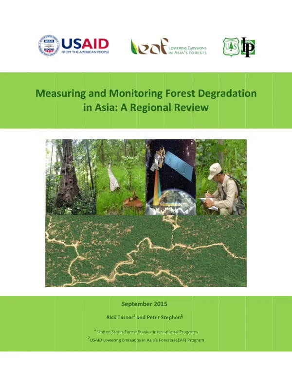 Final Report: Forest Degradation and Emissions in Asia