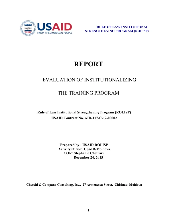 Monitoring Report: The Quality Assessment Methodology, December 2015