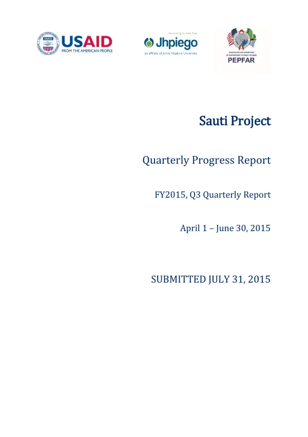 Sauti Project: FY 2015 Work Plan