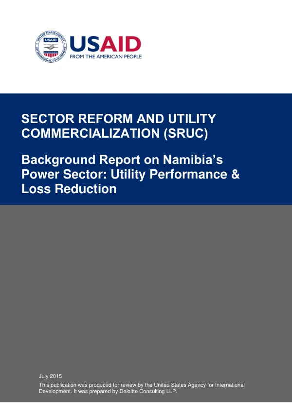 Background Report on Namibia’s Power Sector: Utility Performance & Loss Reduction