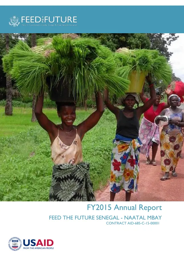 FY2015 Annual Report Feed the Future Senegal - Naatal Mbay