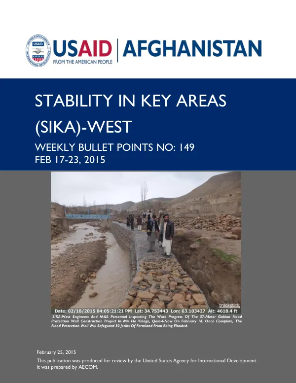 SIKA-West Weekly Bullet Points No. 149: Feb 17-23, 2015