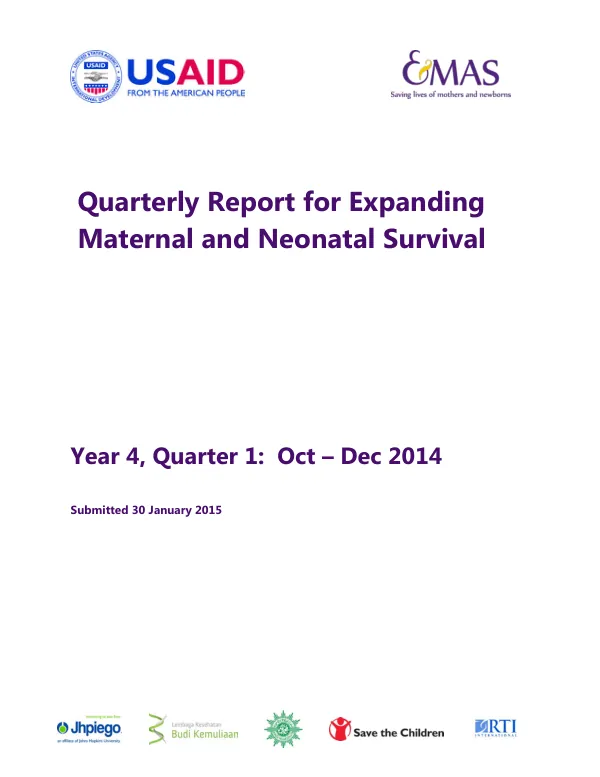 EMAS Year 4 Quarter 1 Report: Expanding Maternal and Neonatal Survival