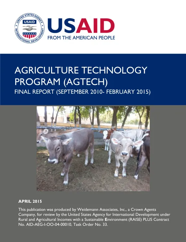 Agriculture Technology Program (AGTECH) Final Report (September 2010 - February 2015)