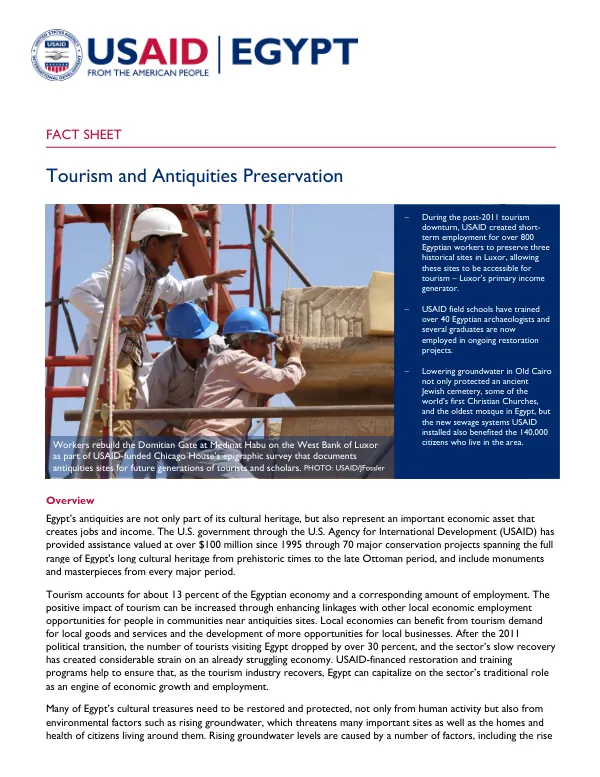 Tourism and Antiquities Preservation in Egypt