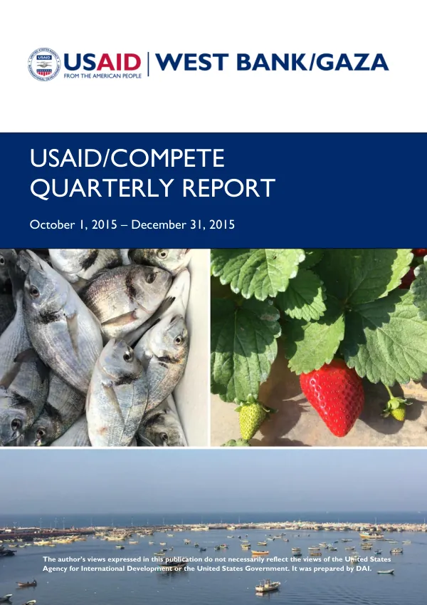 USAID/COMPETE QUARTERLY REPORT, OCTOBER 1 – DECEMBER 31, 2015