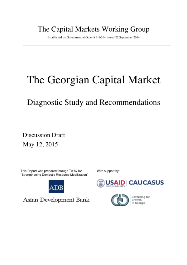 Diagnostic Study of the Georgian Capital Market