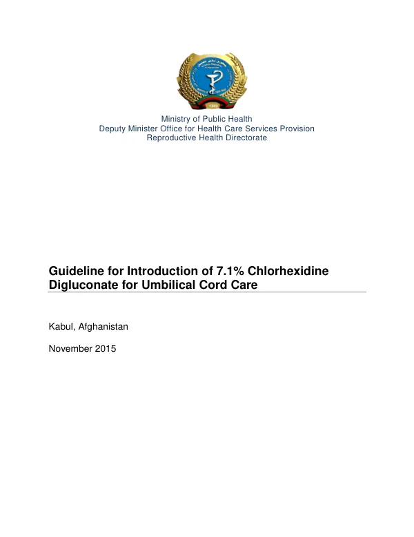 Guideline for Introduction of 7.1% Chlorhexidine Digluconate for Umbilical Cord Care