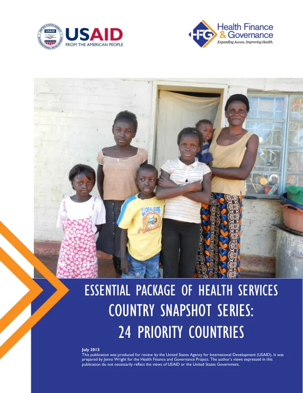 Essential Package of Health Services Country Snapshot Series: 24 Priority Countries