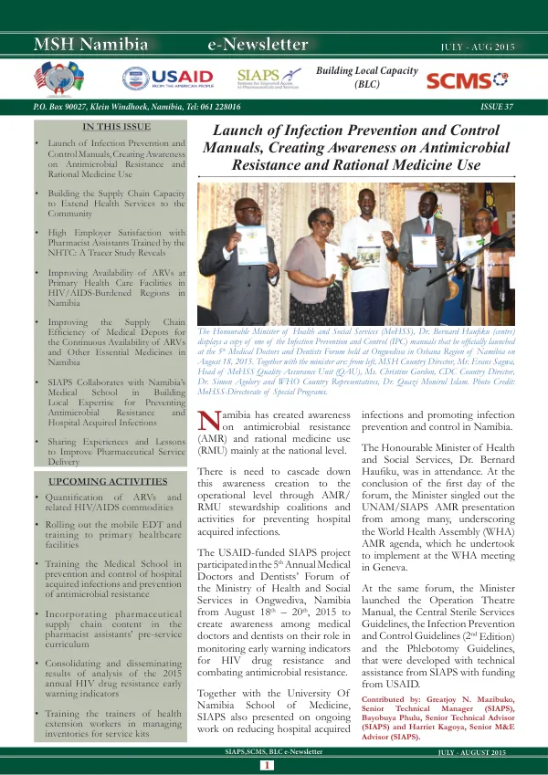 SIAPS, SCMS, BLC e-Newsletter: Building Local Capacity