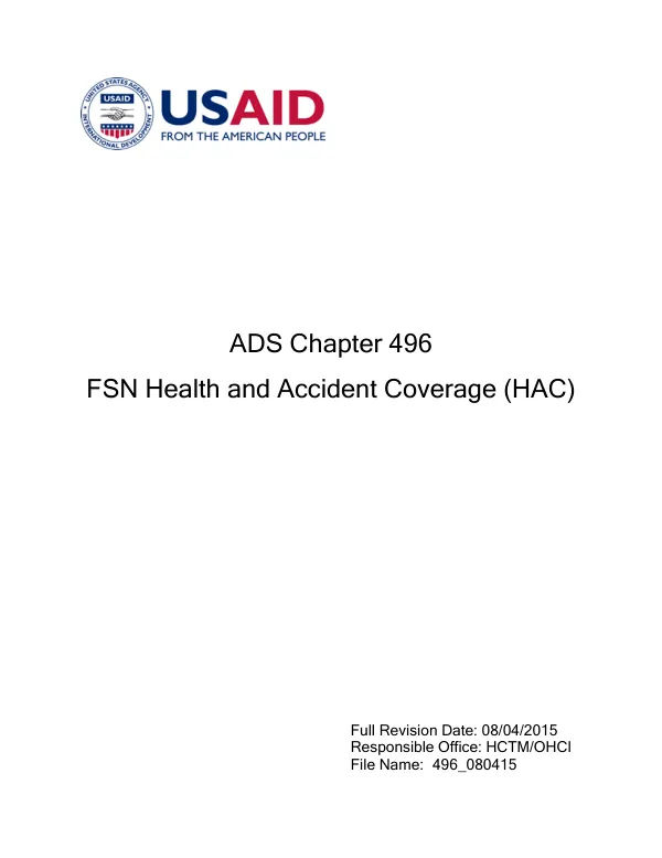 ADS Chapter 496: FSN Health and Accident Coverage (HAC)