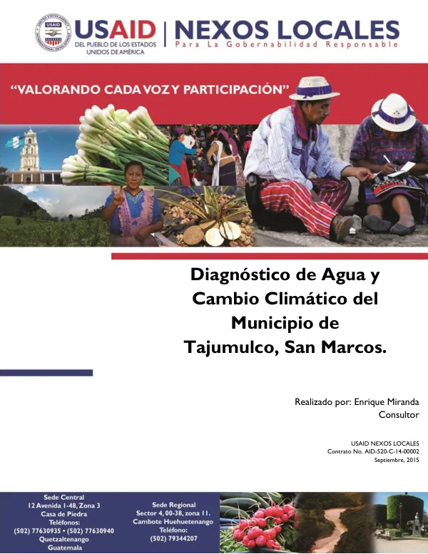 Diagnóstico de Agua y Cambio Climático del Municipio de Tajumulco, San Marcos