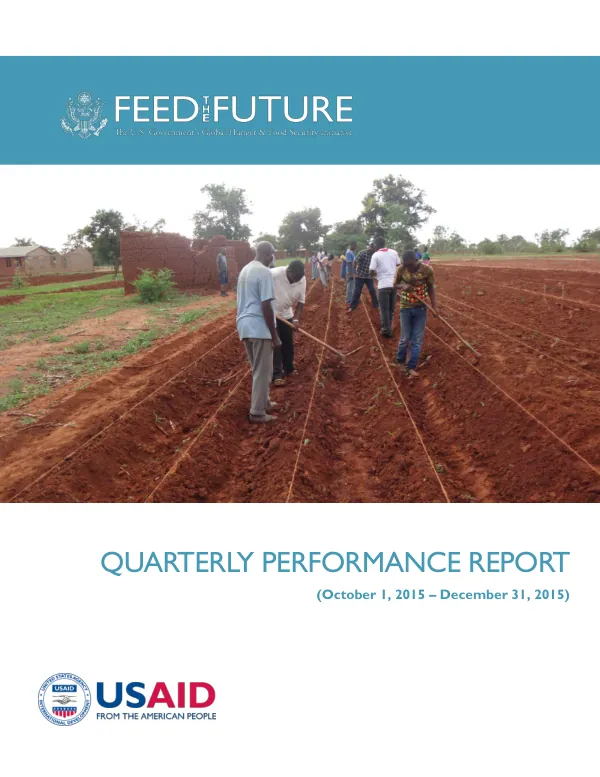 NAFAKA Quarterly Performance Report (October 1, 2015 – December 31, 2015)