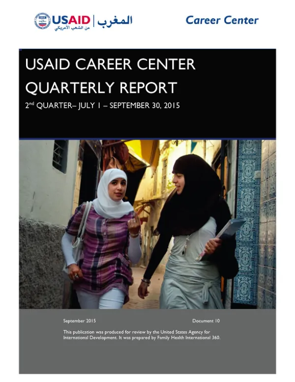 USAID Career Center Quarterly Report (July-September 2015)