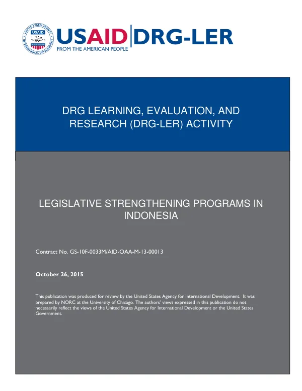 Legislative Strengthening Programs in Indonesia