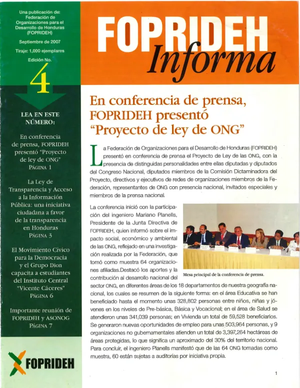 Proyecto de Ley de ONG