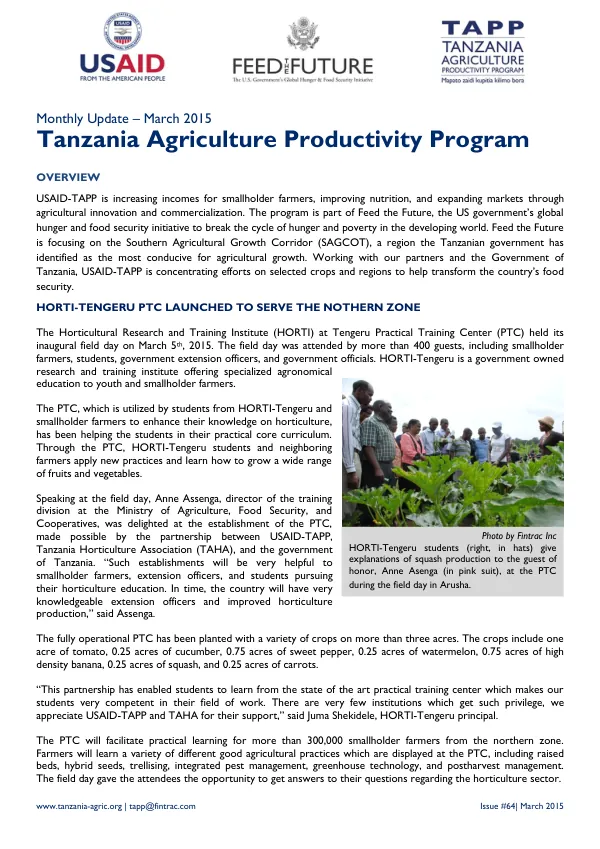 USAID-TAPP monthly bulletin #64