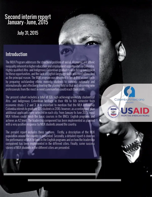 Second Interim Report: MLK Program in Colombia